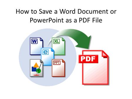 How to Save a Word Document or PowerPoint as a PDF File.