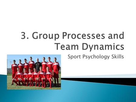 Sport Psychology Skills.  To understand the differences between teams and groups  To explore group roles and group norms  Review social phenomenon.