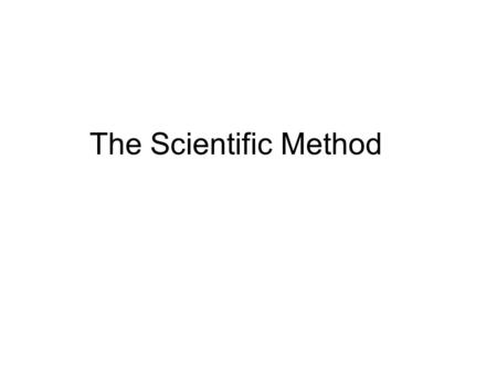 The Scientific Method. Scientifically Solving a Problem Observe Define a Problem Review the Literature Observe some More Develop a Theoretical Framework.