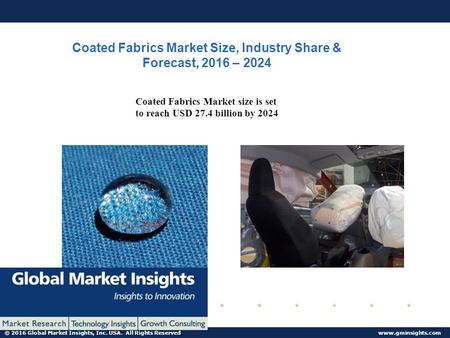 © 2016 Global Market Insights, Inc. USA. All Rights Reserved  Coated Fabrics Market Size, Industry Share & Forecast, 2016 – 2024 Coated.
