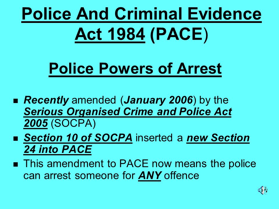 Police And Criminal Evidence Act 1984 (PACE) - ppt video online download