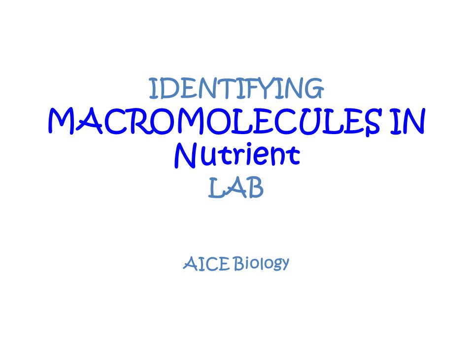 how to identify macromolecules
