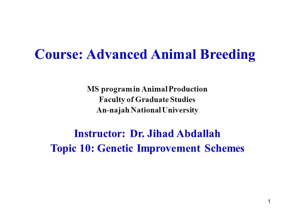 Course: Advanced Animal Breeding - ppt video online download