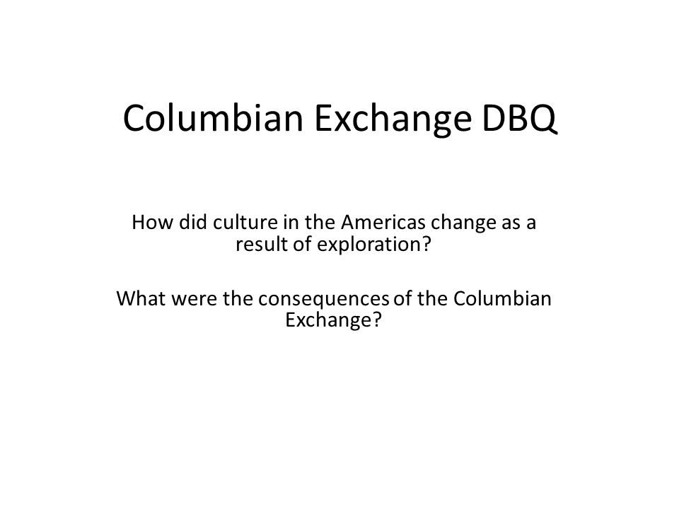columbian exchange essay outline