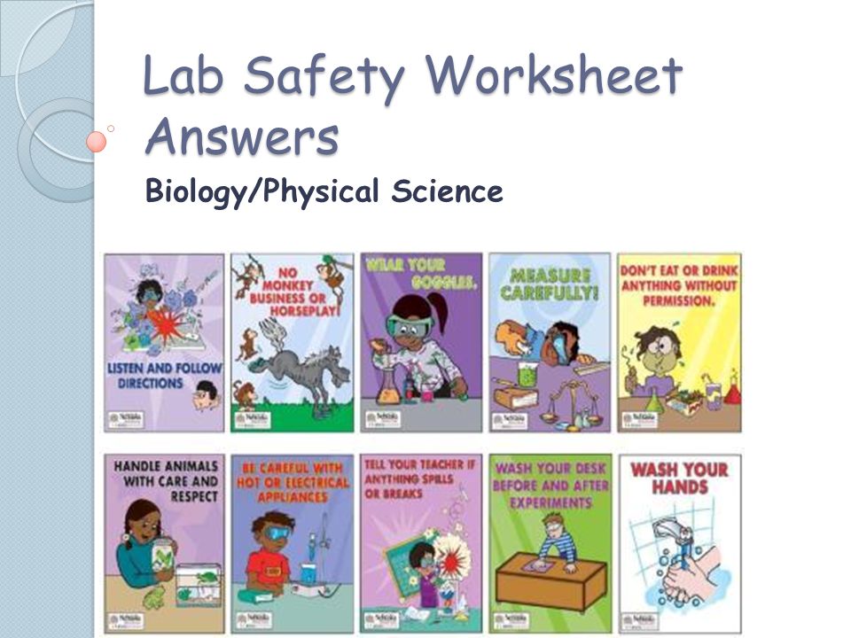 Lab safety worksheet high school