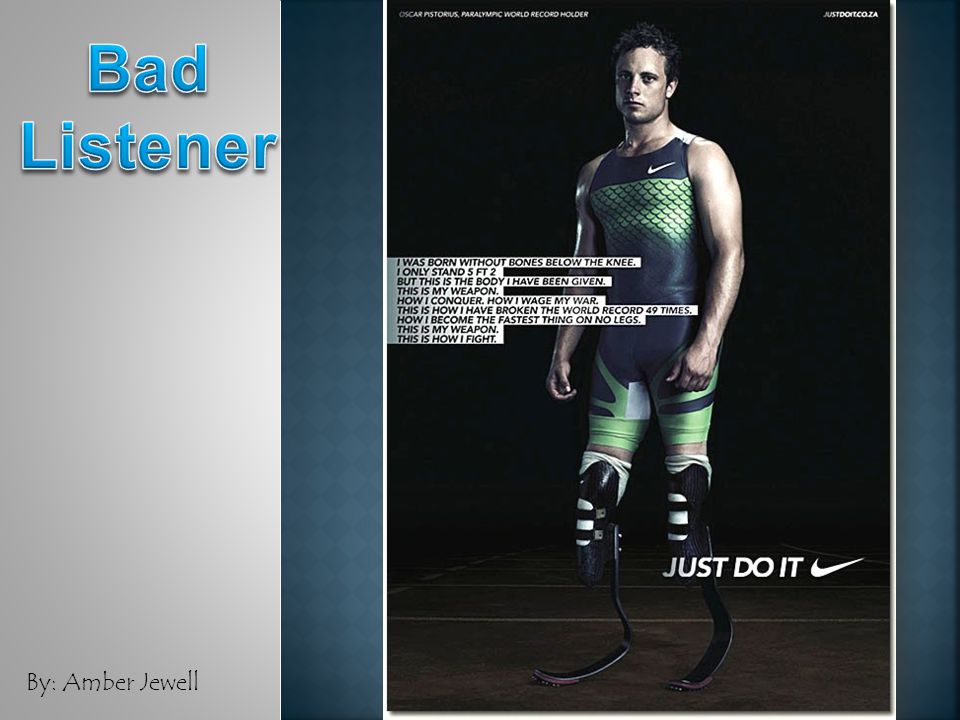By: Amber Jewell.  Oscar Pistorius, a double amputee, is known as the  “Blade Runner” and “the fastest man on no legs”.  Pistorius had his legs  amputated. - ppt download