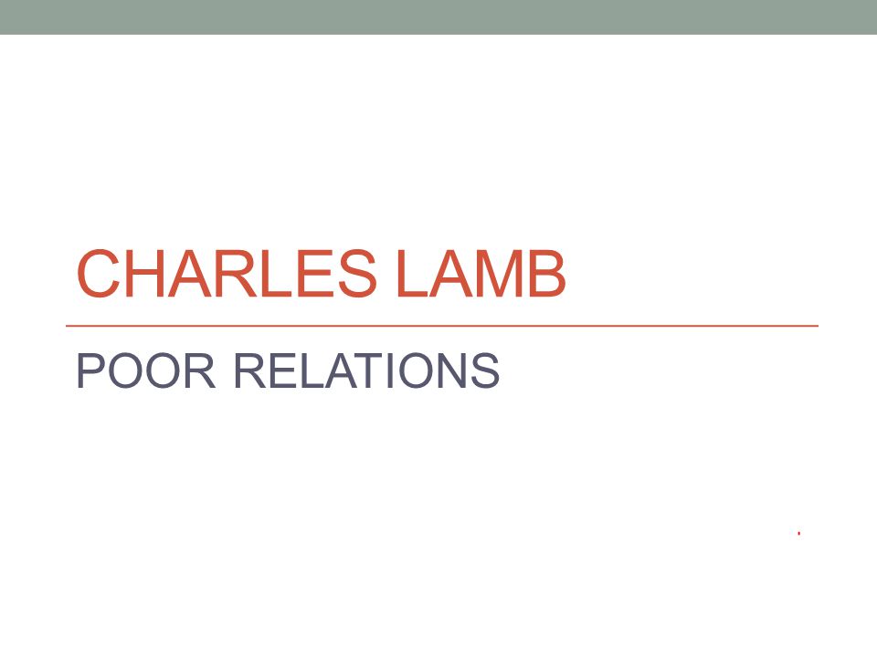 poor relation summary by charles lamb