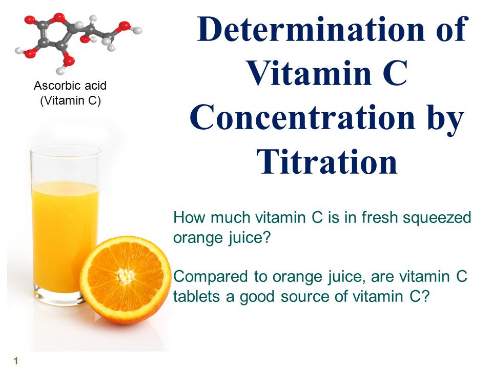 analysis of vitamin c in fruit juice