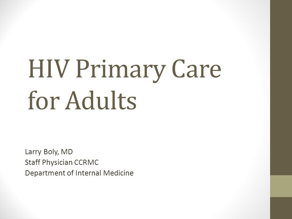 HIV Primary Care for Adults