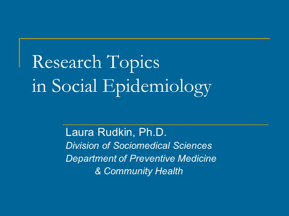 epidemiology topics for paper