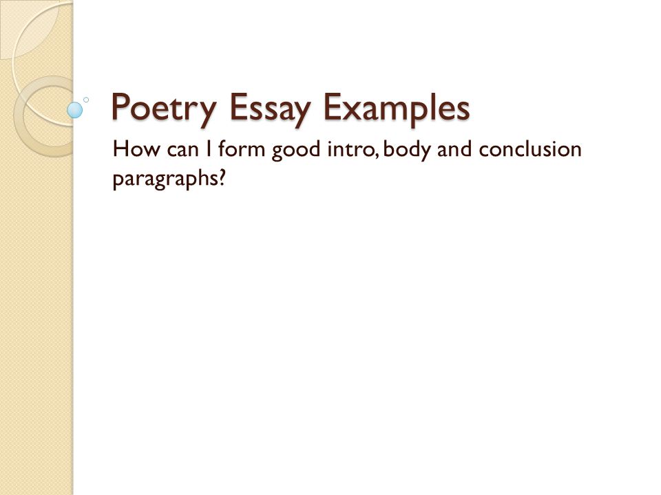 good poems to write essays on