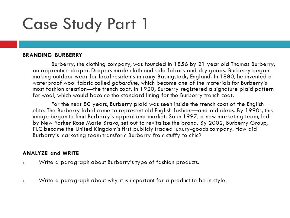 Case Study Part 1 BRANDING BURBERRY - ppt download