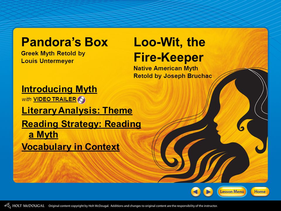 Pandora's Box Loo-Wit, the Fire-Keeper Introducing Myth - ppt video online  download