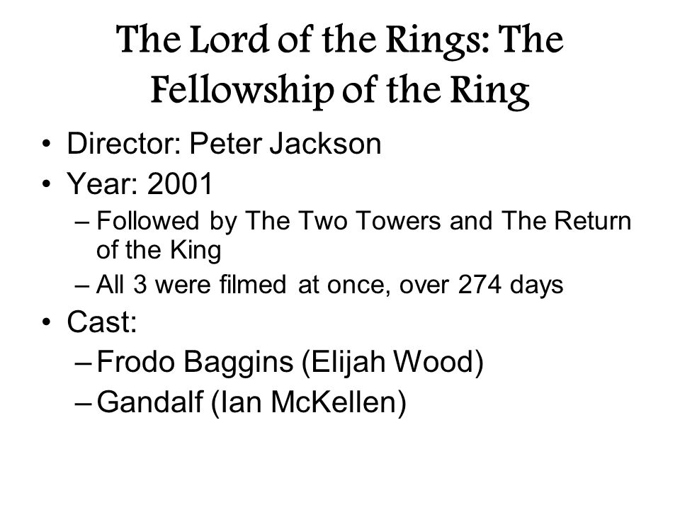 The Lord of the Rings: The Fellowship of the Ring - ppt video online  download
