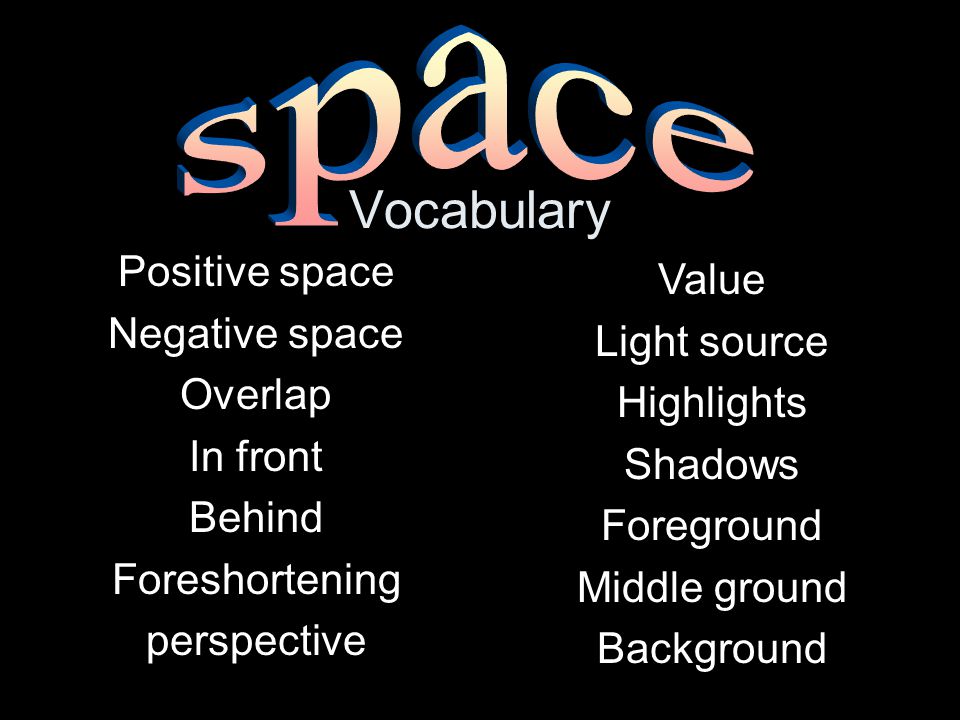Vocabulary space Positive space Value Negative space Light source