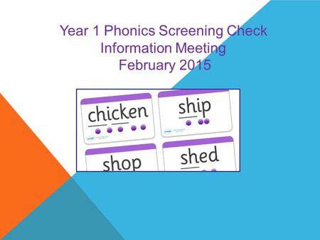 Year 1 Phonics Screening Check Information Meeting February 2015.