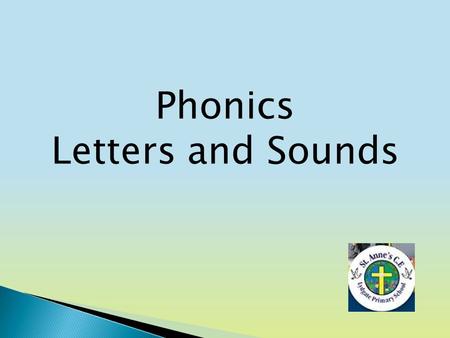 Phonics Letters and Sounds. Aims of the session To become familiar with the letters and sounds programme. How phonics is taught at St Anne’s. Ideas for.