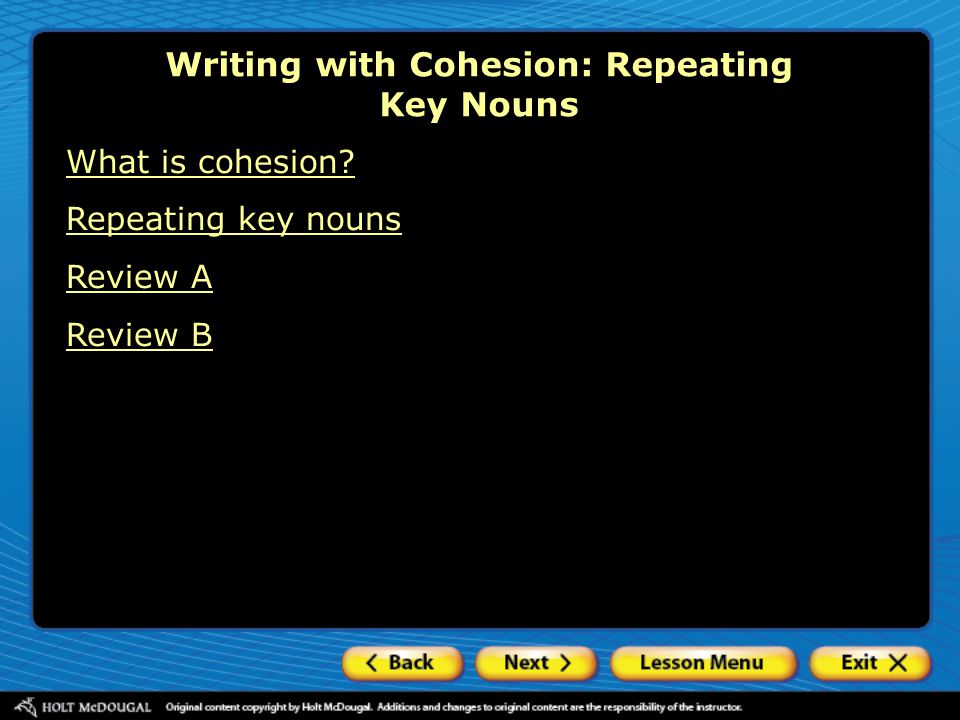 Cohesion Keys