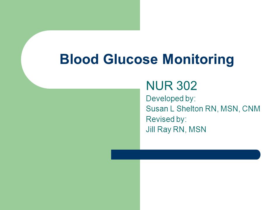 self monitoring of blood glucose ppt