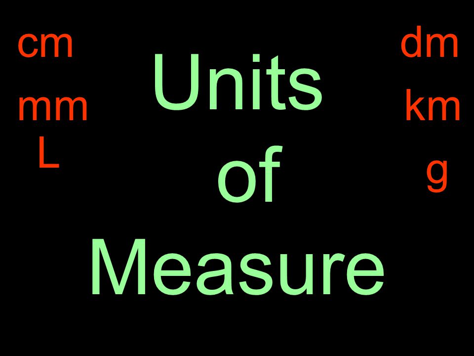 Cm dm Units of Measure mm km L g. - ppt video online download