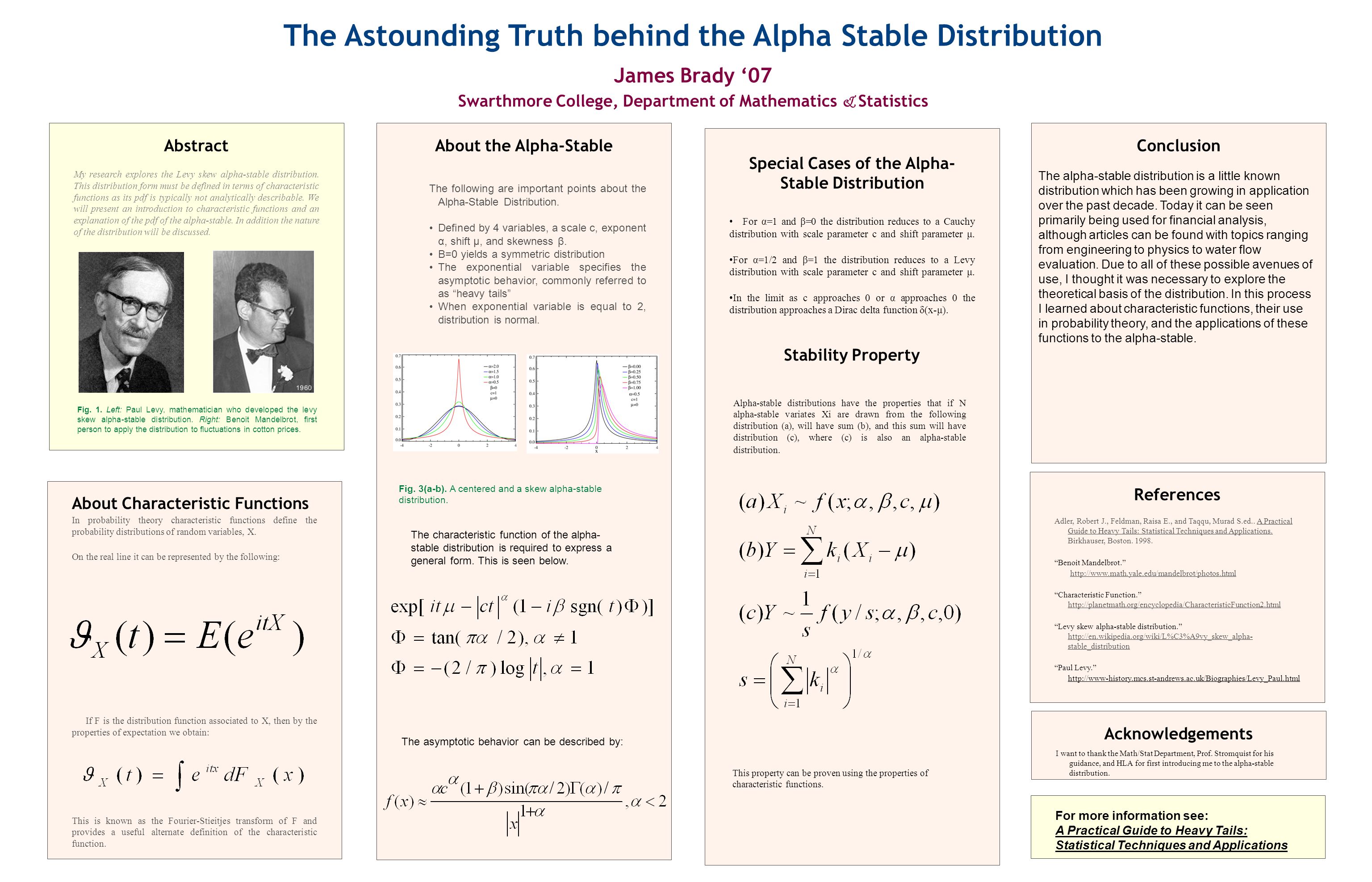 Abstract My research explores the Levy skew alpha-stable distribution. This  distribution form must be defined in terms of characteristic functions as  its. - ppt download