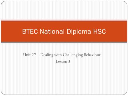 BTEC National Diploma HSC