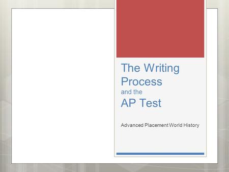 Exam Description The AP World History Exam is 3 hours and 15 minutes long and includes both a 1 hour and 45 minute multiple-choice/short-answer section.