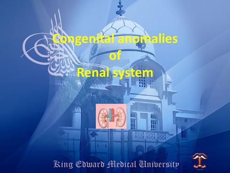Congenital anomalies of Renal system