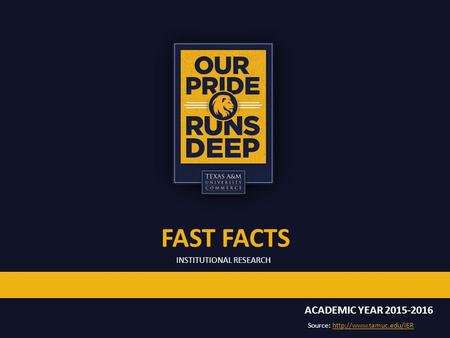 INSTITUTIONAL RESEARCH FAST FACTS ACADEMIC YEAR Source: