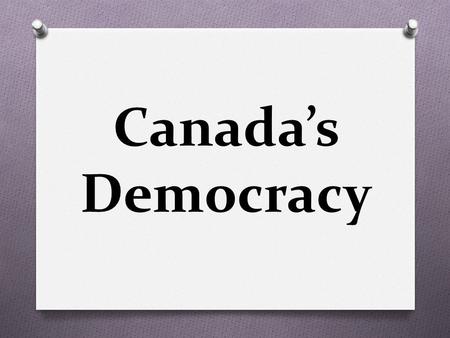 Canada’s Democracy. Vocabulary Democracy House of Commons Riding(s) Members of Parliament Candidate To nominate Bill Ballot Constituent Opposition Parliamentarians.
