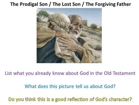 The Prodigal Son / The Lost Son / The Forgiving Father.