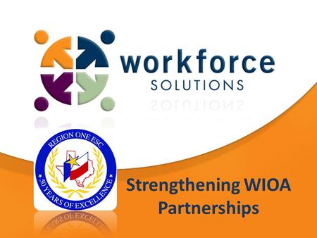 Strengthening WIOA Partnerships. Workforce Solutions Business Economic Development Corporations CBO’s and Non-Profit Organizations Advisory Committees.
