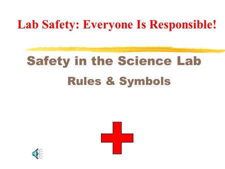 Safety in the Science Lab Rules & Symbols Lab Safety: Everyone Is Responsible!