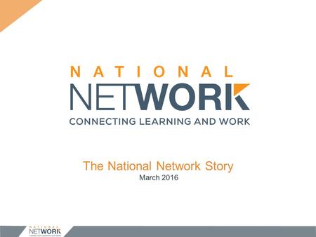 The National Network Story March OUR STORY 1. The Challenge 2. The Solution 1. The Road Ahead.