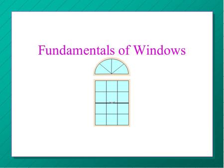 Fundamentals of Windows Mouse n 4 Basic Operations: –Pointing –Clicking –Double Clicking –Dragging.