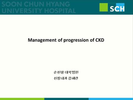 Management of progression of CKD 순천향 대학병원 신장내과 강혜란.