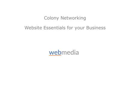Colony Networking Website Essentials for your Business.