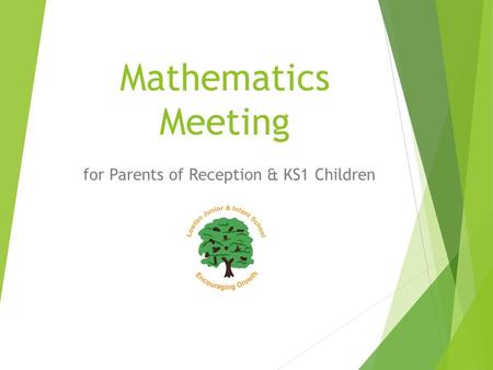 Mathematics Meeting for Parents of Reception & KS1 Children.