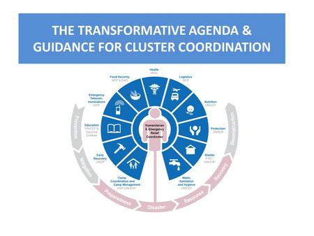 THE TRANSFORMATIVE AGENDA & GUIDANCE FOR CLUSTER COORDINATION.