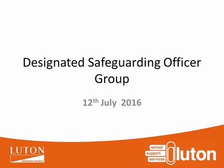 Designated Safeguarding Officer Group 12 th July 2016.