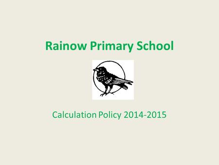 Rainow Primary School Calculation Policy