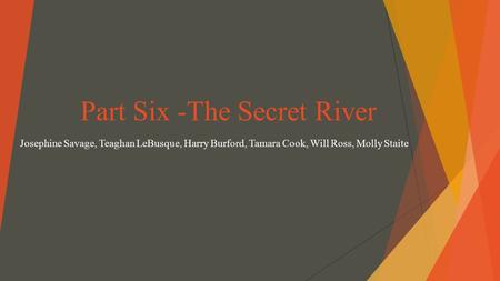 Part Six -The Secret River Josephine Savage, Teaghan LeBusque, Harry Burford, Tamara Cook, Will Ross, Molly Staite.
