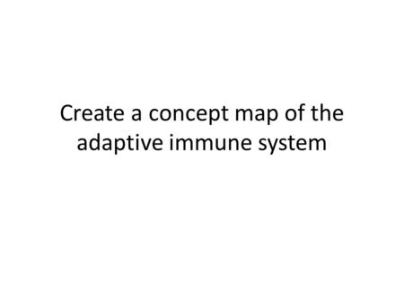 Create a concept map of the adaptive immune system.