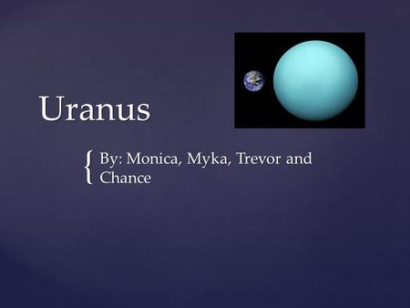 { Uranus By: Monica, Myka, Trevor and Chance. Moons Of Uranus There are many moon of Uranus, which are Titania, Miranda, Oberon, Ariel, Umbriel, Punk,