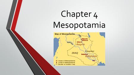 Chapter 4 Mesopotamia. The First Civilizations The first civilizations developed in the river valleys of Mesopotamia, Egypt, India, and China. The need.