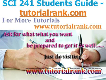 For More Tutorials  SCI 241 Entire Course (New)SCI 241 Entire Course (2 Sets)  SCI 241 Week 1 Individual Assignment Individual Goal.