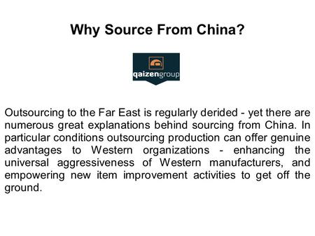 Why Source From China? 
