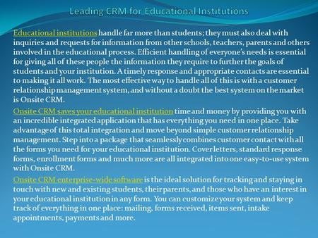 Leading CRM for Educational Institutions

