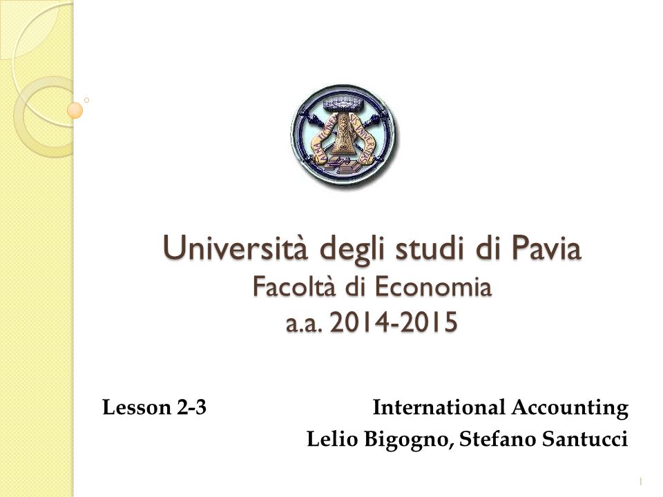 Università degli studi di Pavia Facoltà di Economia a.a - ppt download