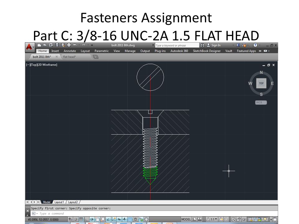 Fasteners Assignment Part C 3 8 16 Unc 2a 1 5 Flat Head Ppt Download Fasteners Assignment Part C 3 8 16 Unc 2a 1 5 Flat Head Ppt Download